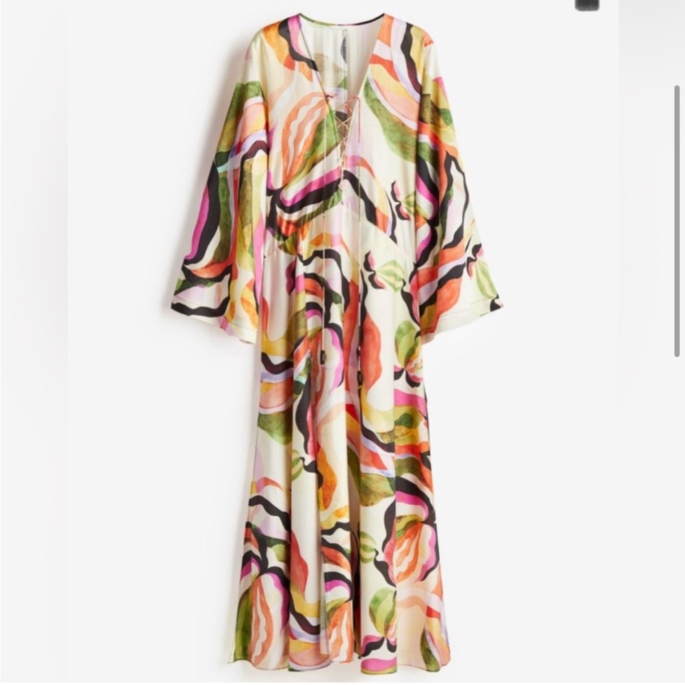 Colorful Abstract Print Maxi Dress